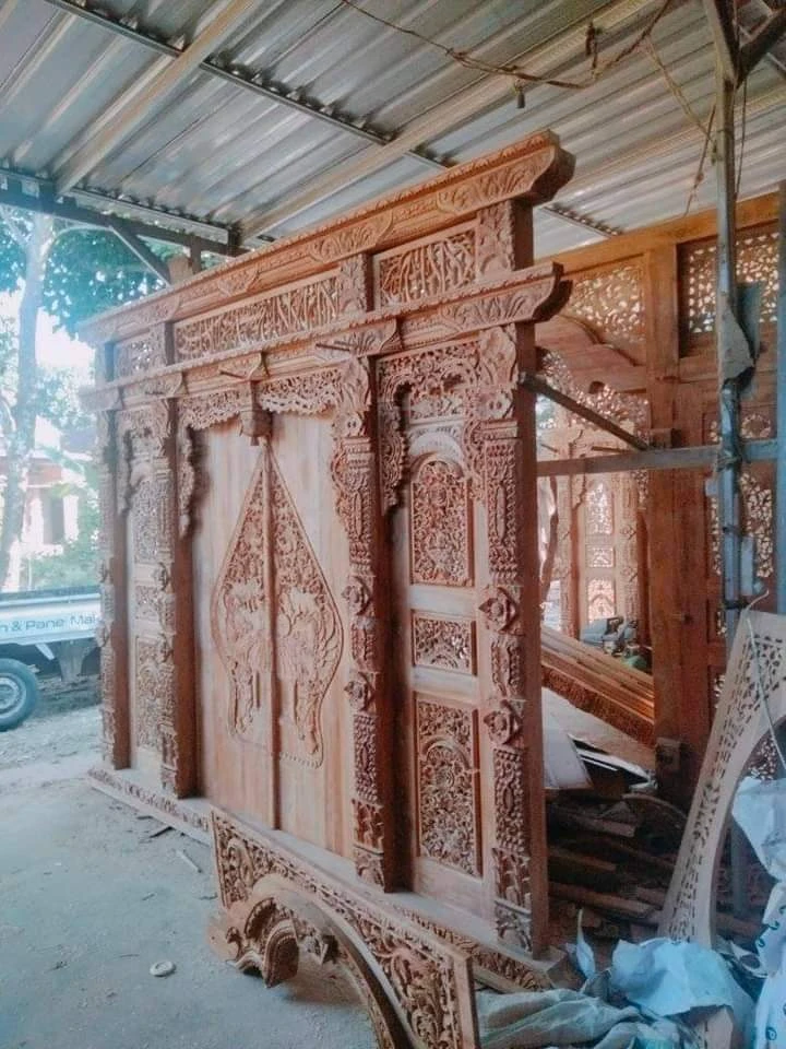 Gebyok Ukir Jati Jepara – Motif Wayang Rumah Joglo Semarang - Foto 2